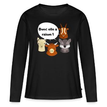 Donc elle a raison - T-shirt manches longues Premium bio Femme - noir - Devant - Julia (174cm)