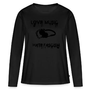 Musique d'amour - T-shirt manches longues Premium bio Femme - noir - Devant - Julia (174cm)