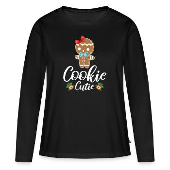 Noël laid - T-shirt manches longues Premium bio Femme - noir - Devant - Julia (174cm)