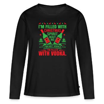 Noël laid - T-shirt manches longues Premium bio Femme - noir - Devant - Julia (174cm)