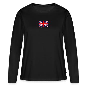 Drapeau Union Jack - T-shirt manches longues Premium bio Femme - noir - Devant - Julia (174cm)
