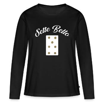 Sette Bello - Golden Seven - Design Sicile - T-shirt manches longues Premium bio Femme - noir - Devant - Julia (174cm)