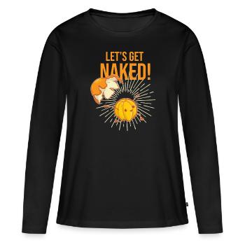 Permet de se déshabiller pour la Saint Valentin aux fruits orange - T-shirt manches longues Premium bio Femme - noir - Devant - Julia (174cm)