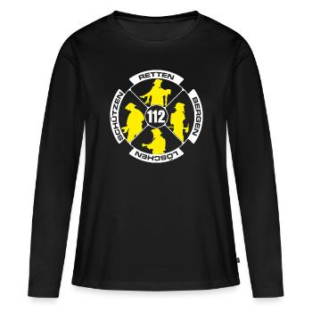 Appel d'urgence du service d'incendie 112 sauvetage supprimer l'aide des bénévoles - T-shirt manches longues Premium bio Femme - noir - Devant - Julia (174cm)