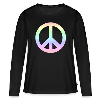 Signes de paix - T-shirt manches longues Premium bio Femme - noir - Devant - Julia (174cm)