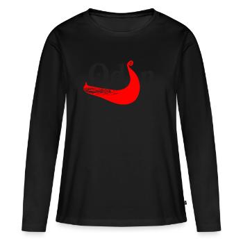 Odin - T-shirt manches longues Premium bio Femme - noir - Devant - Julia (174cm)