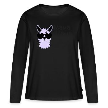 Mama llama ain't got time for drama - Women's Premium Organic Long Sleeve Shirt - black - Front - Julia (174cm)