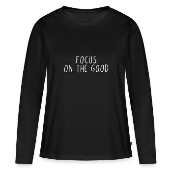 Concentre-toi sur le bon - T-shirt manches longues Premium bio Femme - noir - Devant - Julia (174cm)