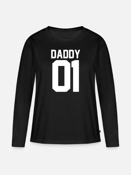 Daddy 01 - Frauen Premium Bio Langarmshirt - Schwarz