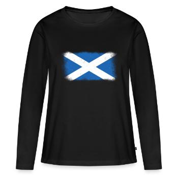 Ecosse Ecosse Pavillon écossais Écossais - T-shirt manches longues Premium bio Femme - noir - Devant - Julia (174cm)