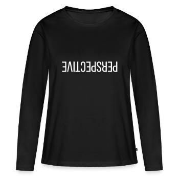 Perspective - T-shirt manches longues Premium bio Femme - noir - Devant - Julia (174cm)