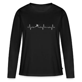 Escrime Combat d’épée Escrime Escrime - T-shirt manches longues Premium bio Femme - noir - Devant - Julia (174cm)