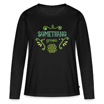 quelque chose de vert - T-shirt manches longues Premium bio Femme - noir - Devant - Julia (174cm)