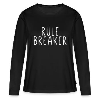 Rule breaker - T-shirt manches longues Premium bio Femme - noir - Devant - Julia (174cm)