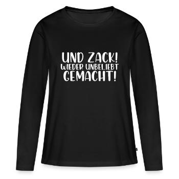Und Zack wieder unbeliebt gemacht! - Frauen Premium Bio Langarmshirt - Schwarz - Vorne - Julia (174cm)