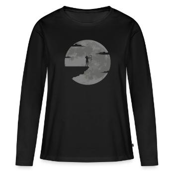 Bogenschießen Bogenschiessen Bogensport - Frauen Premium Bio Langarmshirt - Schwarz - Vorne - Julia (174cm)