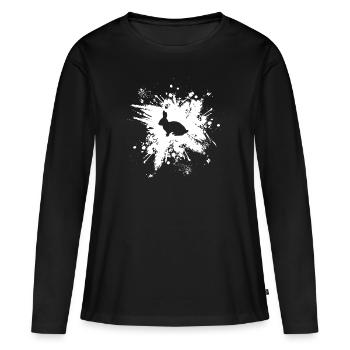 Lapin Lapin Lapin Lapin - T-shirt manches longues Premium bio Femme - noir - Devant - Julia (174cm)