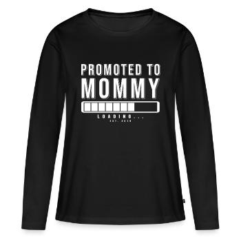 Mama 2019 Loading Shirt Geschenk Mutter Schwanger - Frauen Premium Bio Langarmshirt - Schwarz - Vorne - Julia (174cm)