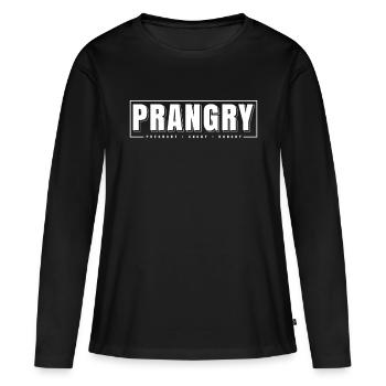 Cadeau Femme enceinte Grossesse Enceinte - T-shirt manches longues Premium bio Femme - noir - Devant - Julia (174cm)