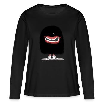 Monstre - T-shirt manches longues Premium bio Femme - noir - Devant - Julia (174cm)