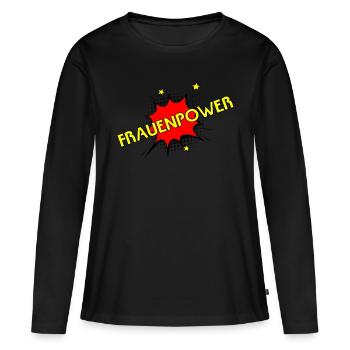 Women's power - Women's Premium Organic Long Sleeve Shirt - black - Front - Julia (174cm)