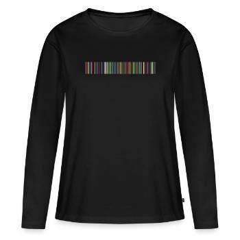 Barcode bar code strip codes - Women's Premium Organic Long Sleeve Shirt - black - Front - Julia (174cm)