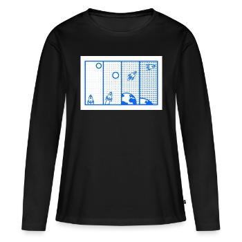 Dotty Rocket Take Off - T-shirt manches longues Premium bio Femme - noir - Devant - Julia (174cm)