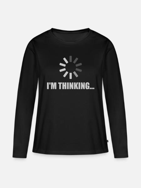 I'm Thinking - Loading Symbol - Frauen Premium Bio Langarmshirt - Schwarz