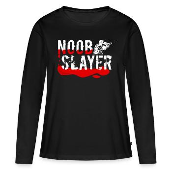Noob Slayer - FPS Gamer Gaming - T-shirt manches longues Premium bio Femme - noir - Devant - Julia (174cm)
