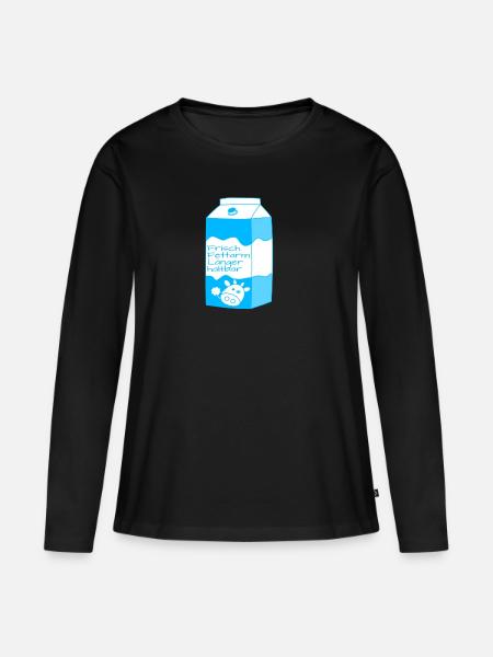 Milchpackung - Frauen Premium Bio Langarmshirt - Schwarz