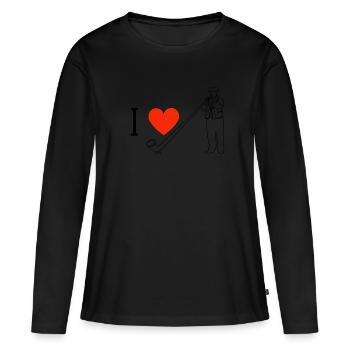 I love Alphorn - Women's Premium Organic Long Sleeve Shirt - black - Front - Julia (174cm)
