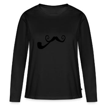 Beard with pipe - Women's Premium Organic Long Sleeve Shirt - black - Front - Julia (174cm)