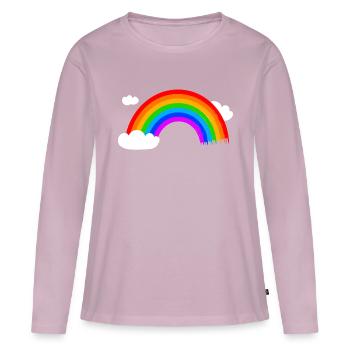 Regenbogen - Frauen Premium Bio Langarmshirt - Altrosa - Vorne - Julia (174cm)