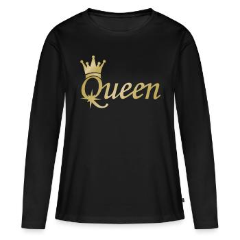 Queen - T-shirt manches longues Premium bio Femme - noir - Devant - Julia (174cm)
