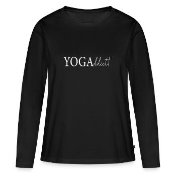 Yoga saying - Women's Premium Organic Long Sleeve Shirt - black - Front - Julia (174cm)