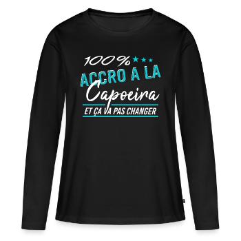 Capoeira - T-shirt manches longues Premium bio Femme - noir - Devant - Julia (174cm)