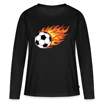 Soccer Flame - Women's Premium Organic Long Sleeve Shirt - black - Front - Julia (174cm)