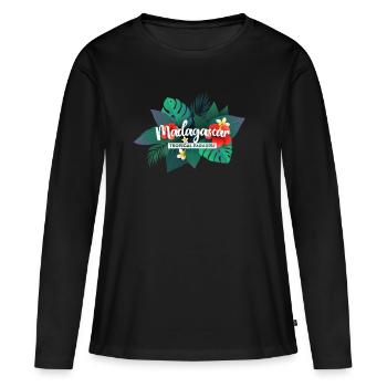 Madagascar Tropical Paradise - T-shirt manches longues Premium bio Femme - noir - Devant - Julia (174cm)