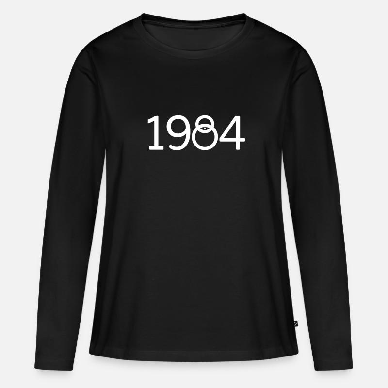 1984 - Frauen Premium Bio Langarmshirt - Schwarz