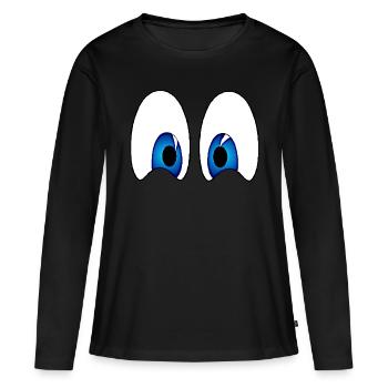 Yeux 4 - T-shirt manches longues Premium bio Femme - noir - Devant - Julia (174cm)