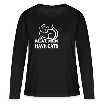 Chat Chat - T-shirt manches longues Premium bio Femme - noir - Devant - Julia (174cm)