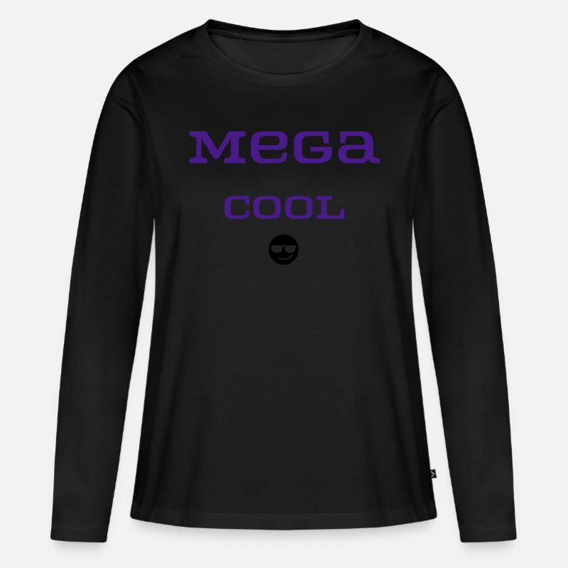 Mega cool - Frauen Premium Bio Langarmshirt - Schwarz