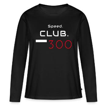 speed club 300 km/h - T-shirt manches longues Premium bio Femme - noir - Devant - Julia (174cm)