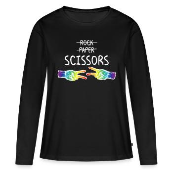 Rock Paper Scissors LGBTQ Pride Month Lesbian - T-shirt manches longues Premium bio Femme - noir - Devant - Julia (174cm)