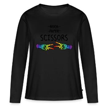 Rock Paper Scissors LGBTQ Pride Month Lesbian - T-shirt manches longues Premium bio Femme - noir - Devant - Julia (174cm)