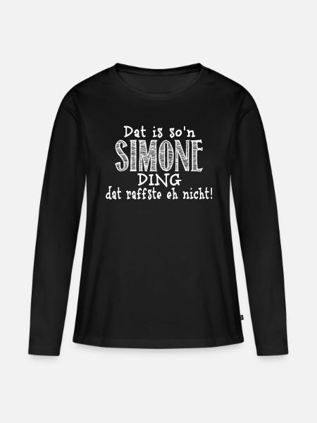 simone - Frauen Premium Bio Langarmshirt - Schwarz
