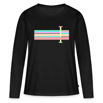 Abstrakte soft ton Landschaft - T-shirt manches longues Premium bio Femme - noir - Devant - Julia (174cm)