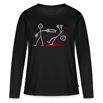 Tronçonneuse - T-shirt manches longues Premium bio Femme - noir - Devant - Julia (174cm)