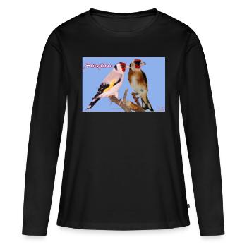 Stieglitze - Frauen Premium Bio Langarmshirt - Schwarz - Vorne - Julia (174cm)