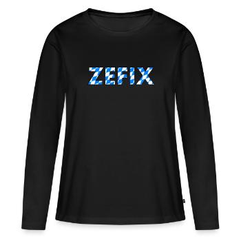 ZEFIX Bavarian style / Bavarian lifestyle - Women's Premium Organic Long Sleeve Shirt - black - Front - Julia (174cm)